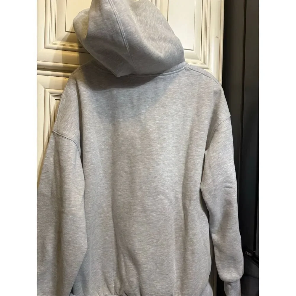 EFan Men's Heather Kangaroo Pocket Pullover Hoodie Sweatshirt Gray Medium